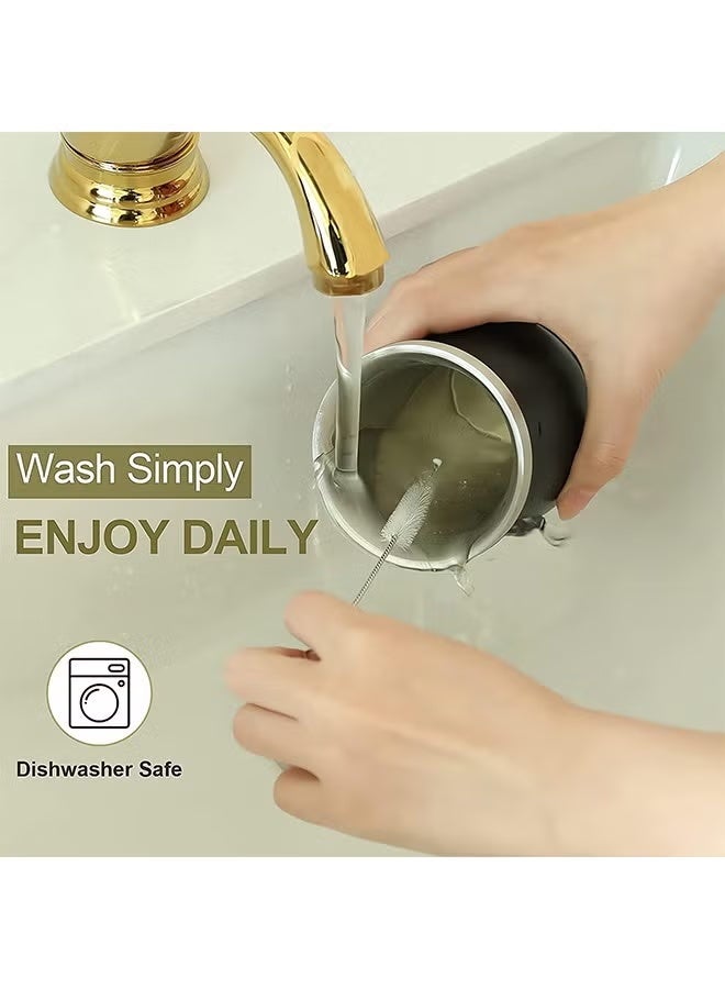 Ruili Mate tea cup, portable, double-walled stainless steel, easy to clean, mate tea gourd cup, suitable for drinking loose mate tea on various occasions, includes straw and cleaning brush, 230ml (black). - Image 4